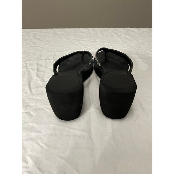 Women's Size 8 Yellow Box Bling Heeled Flip Flops - Picture 7 of 9